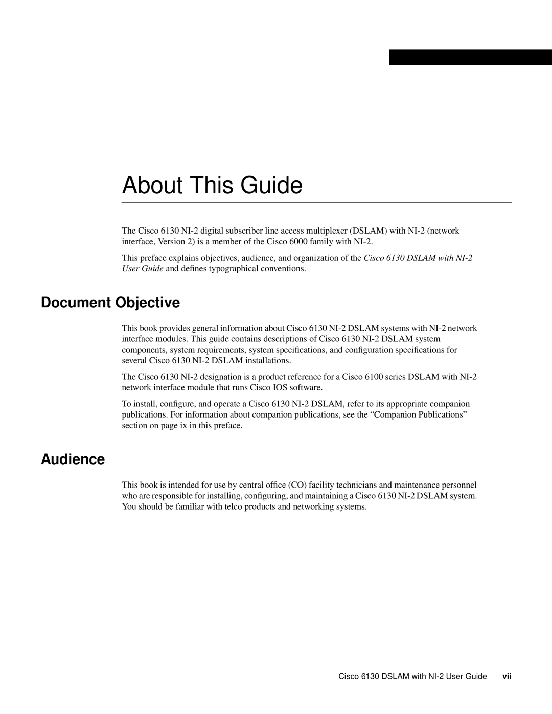 Cisco Systems 6130 specifications Document Objective, Audience 