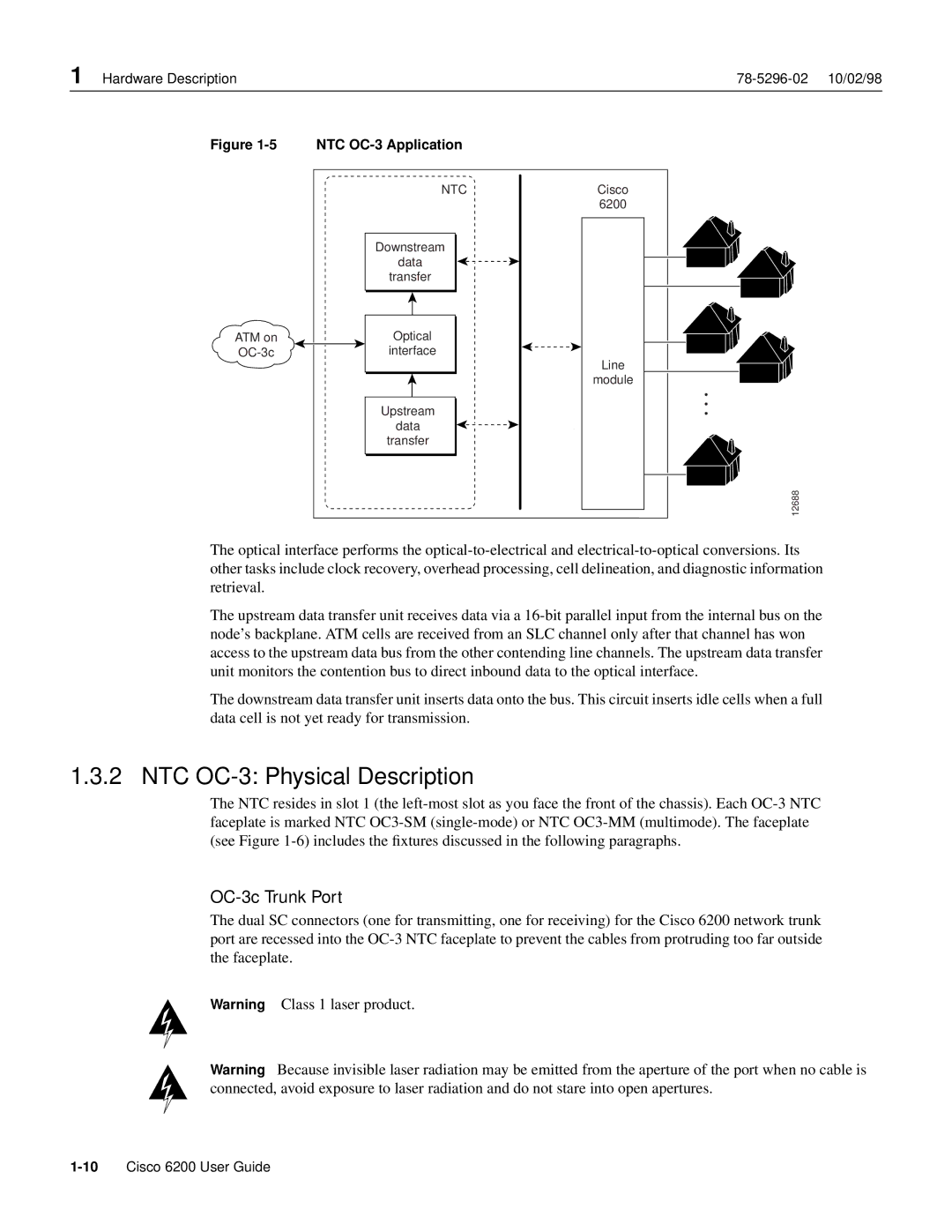 Cisco Systems 6200 appendix NTC OC-3 Physical Description, OC-3c Trunk Port 