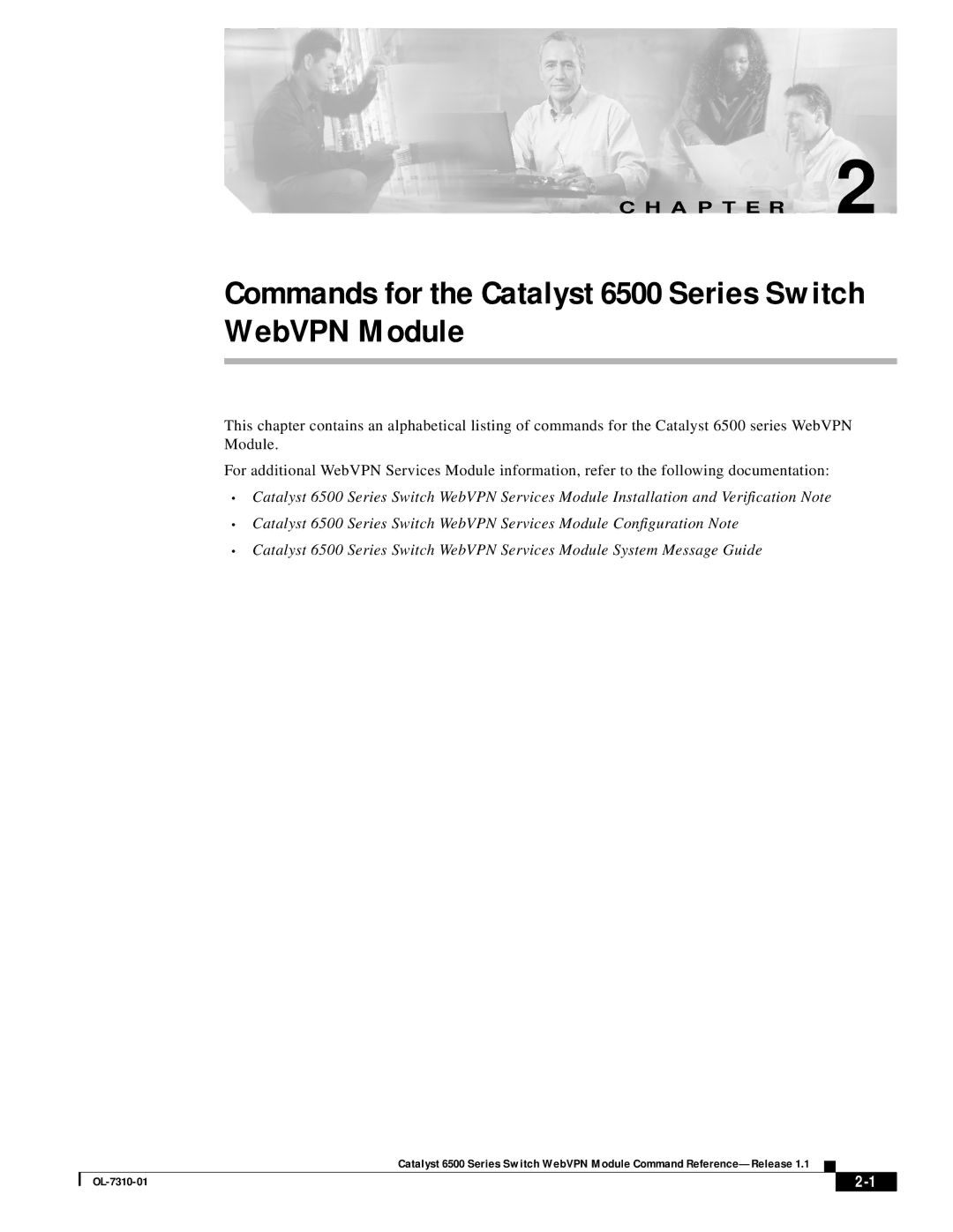 Cisco Systems manual Commands for the Catalyst 6500 Series Switch WebVPN Module 