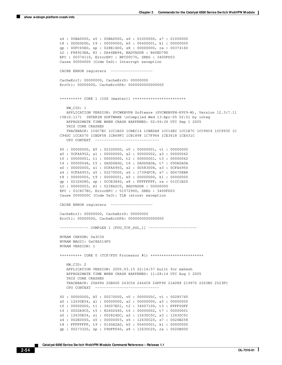 Cisco Systems 6500 manual Nvram Version 