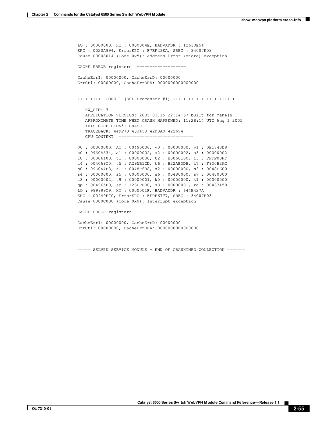 Cisco Systems 6500 manual This Core Didnt Crash 