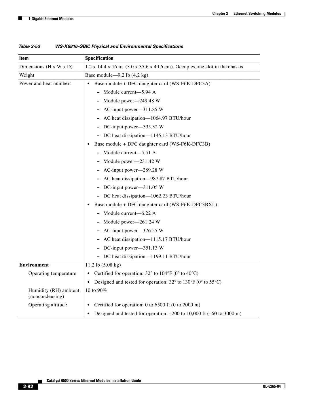 Cisco Systems 6500 manual 11.2 lb 5.08 kg 