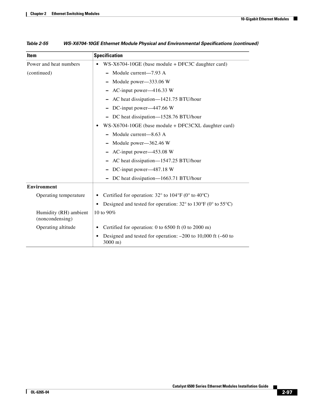 Cisco Systems 6500 manual Environment 