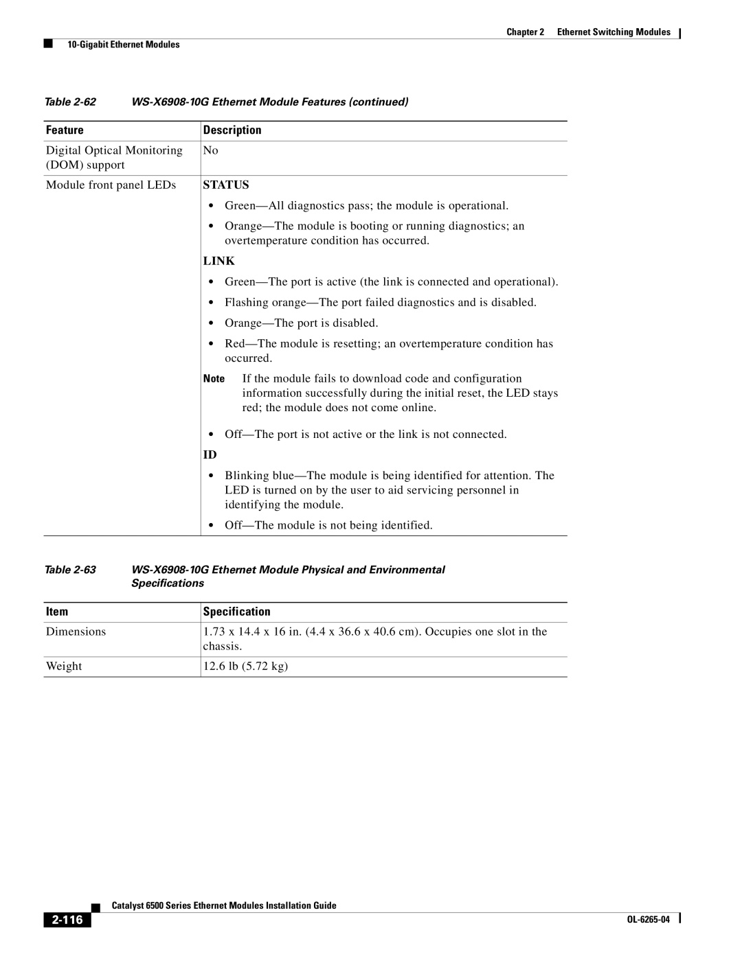 Cisco Systems 6500 manual 116 