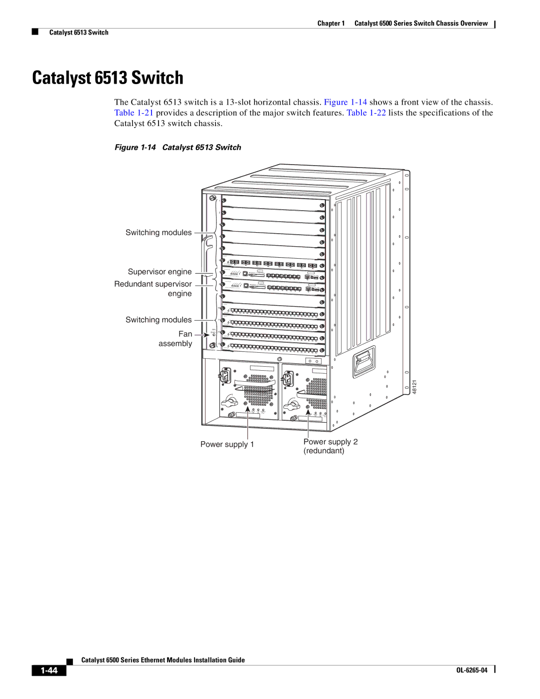 Cisco Systems 6500 manual Catalyst 6513 Switch 