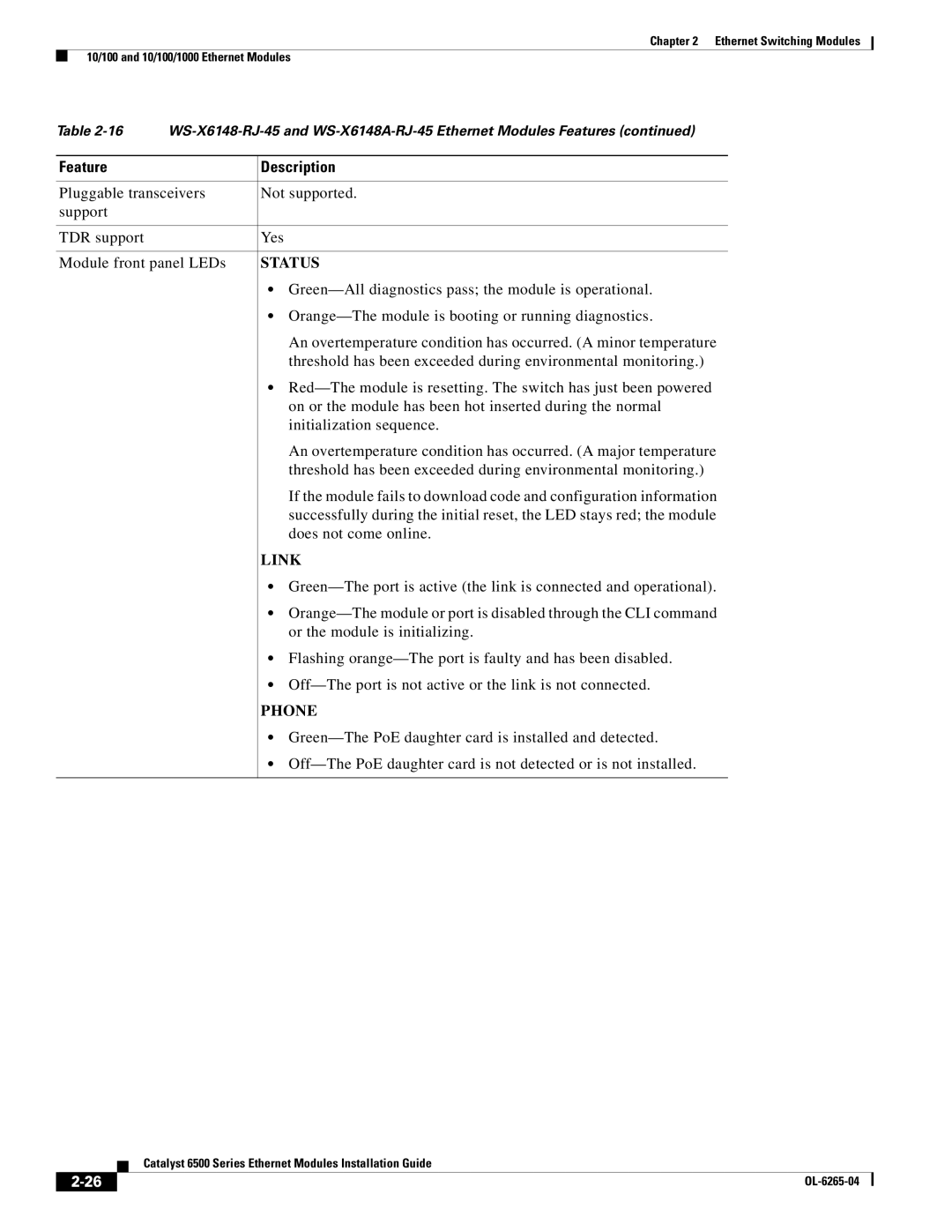 Cisco Systems 6500 manual Orange-The module is booting or running diagnostics 