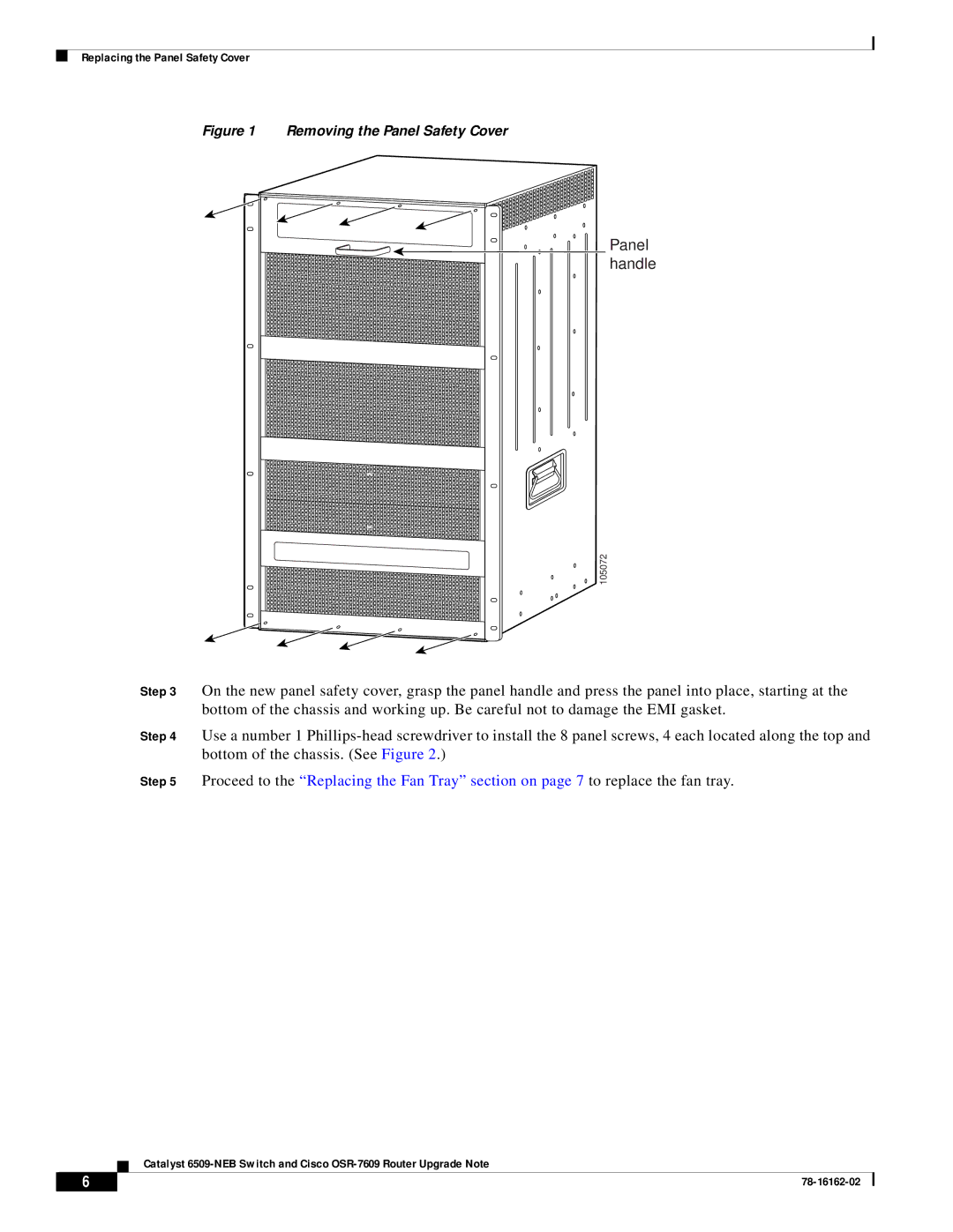 Cisco Systems 6509-NEB, OSR-7609 manual Panel handle 