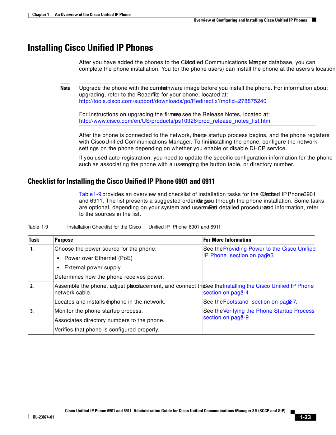 Cisco Systems 6901 manual Installing Cisco Unified IP Phones 