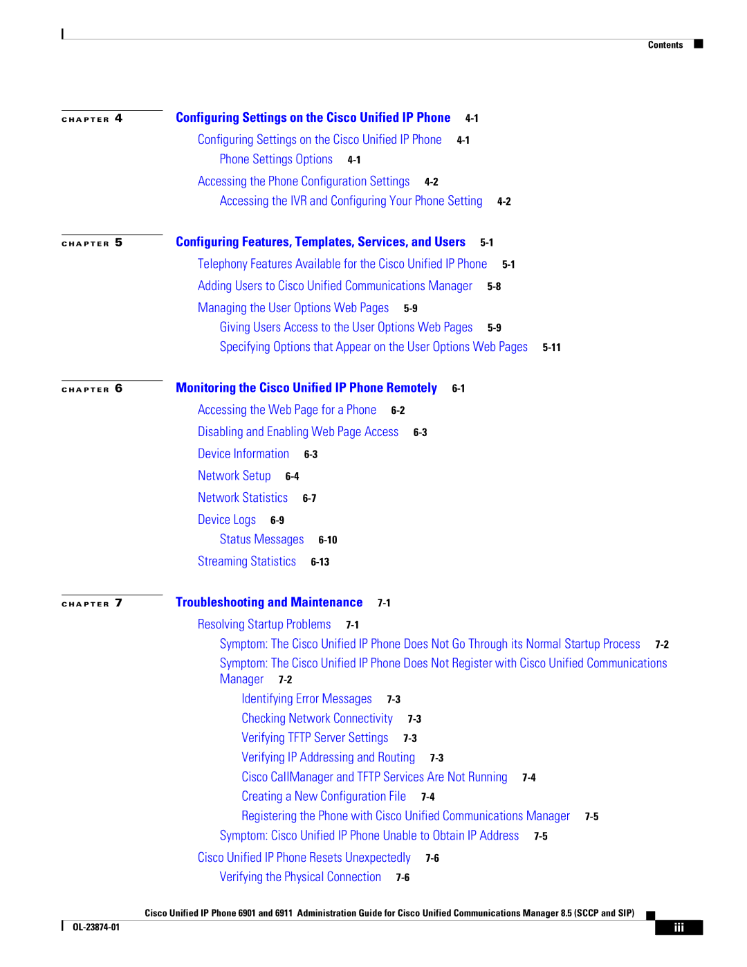 Cisco Systems 6901 manual Disabling and Enabling Web Page Access 