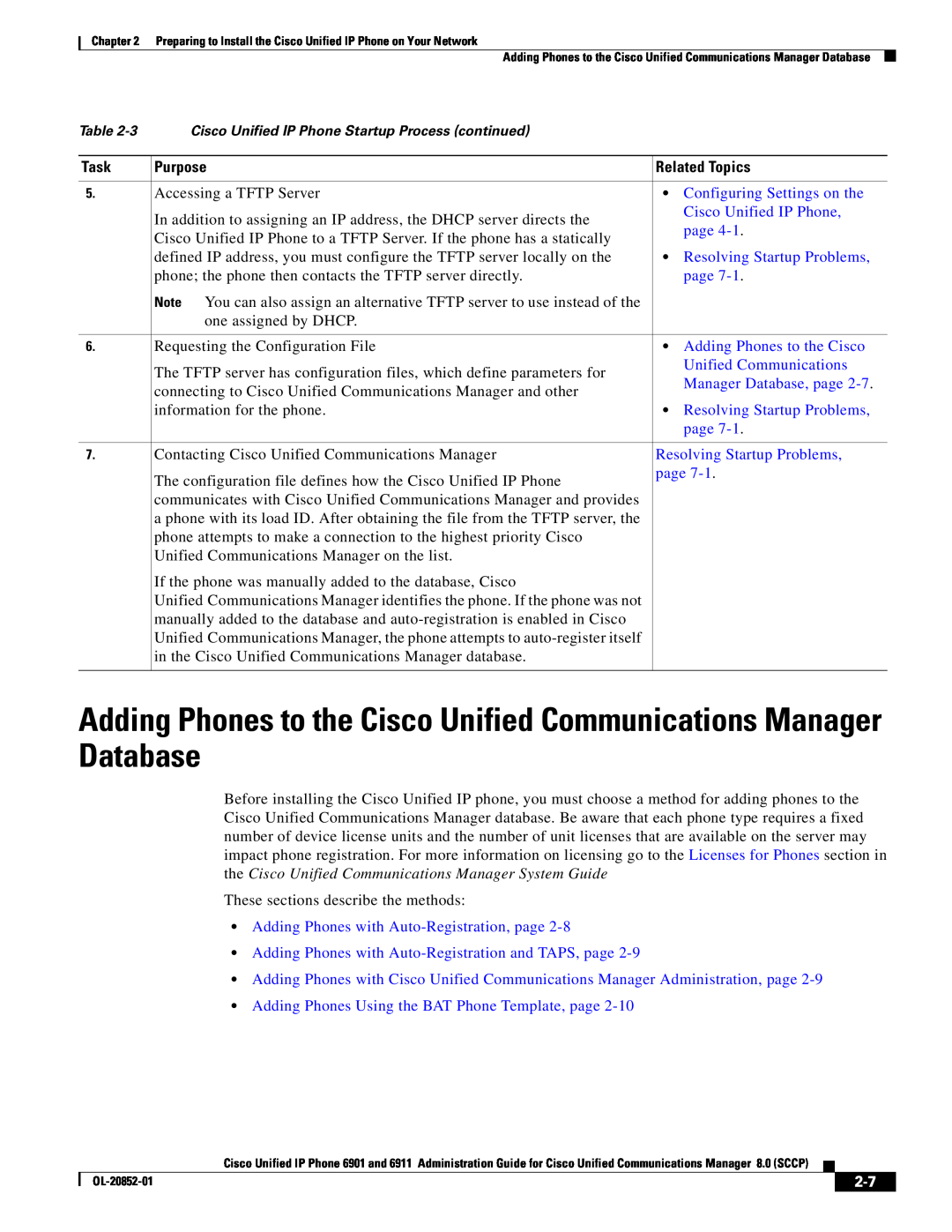 Cisco Systems 691 manual Adding Phones to the Cisco Unified Communications Manager Database, Purpose, Related Topics, page 