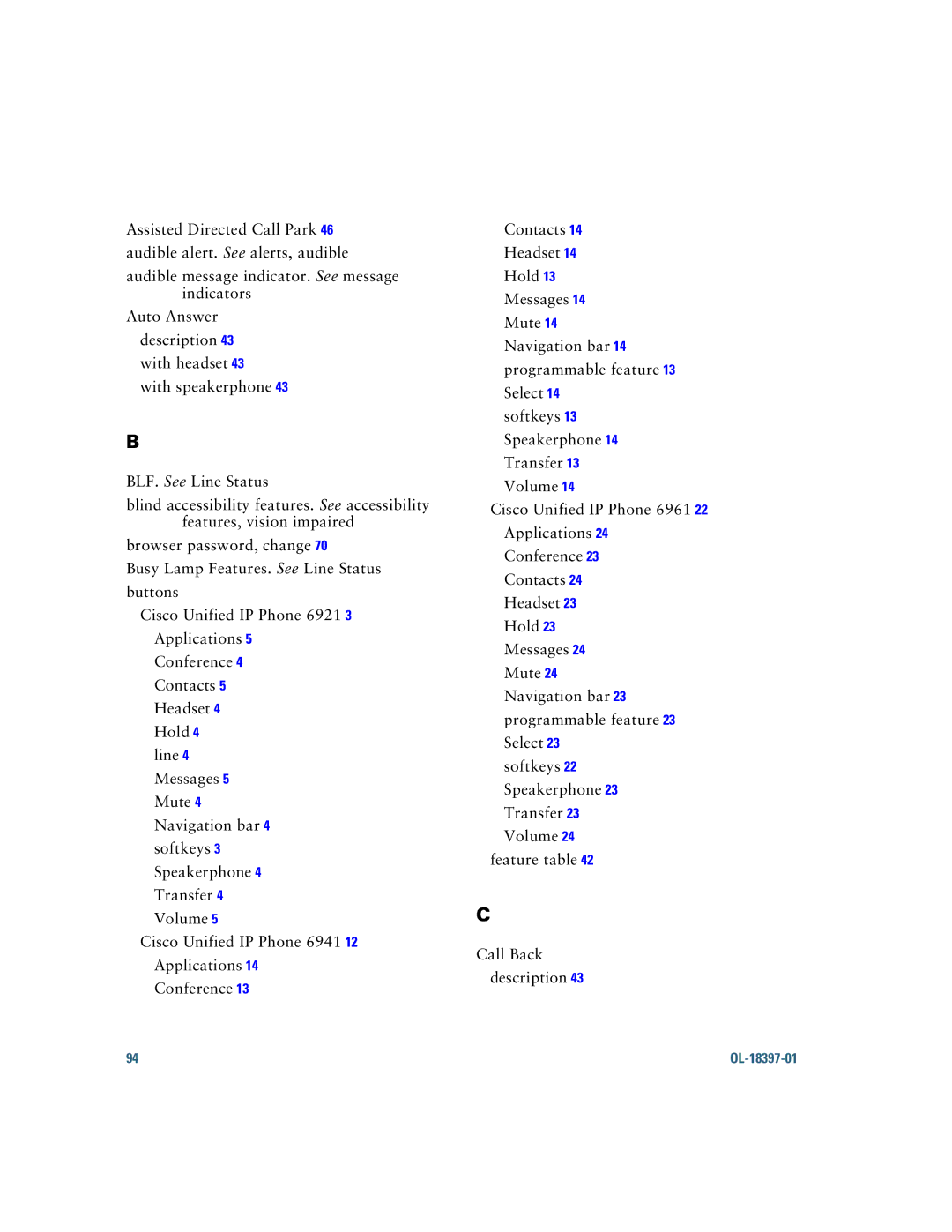 Cisco Systems 6921 manual OL-18397-01 