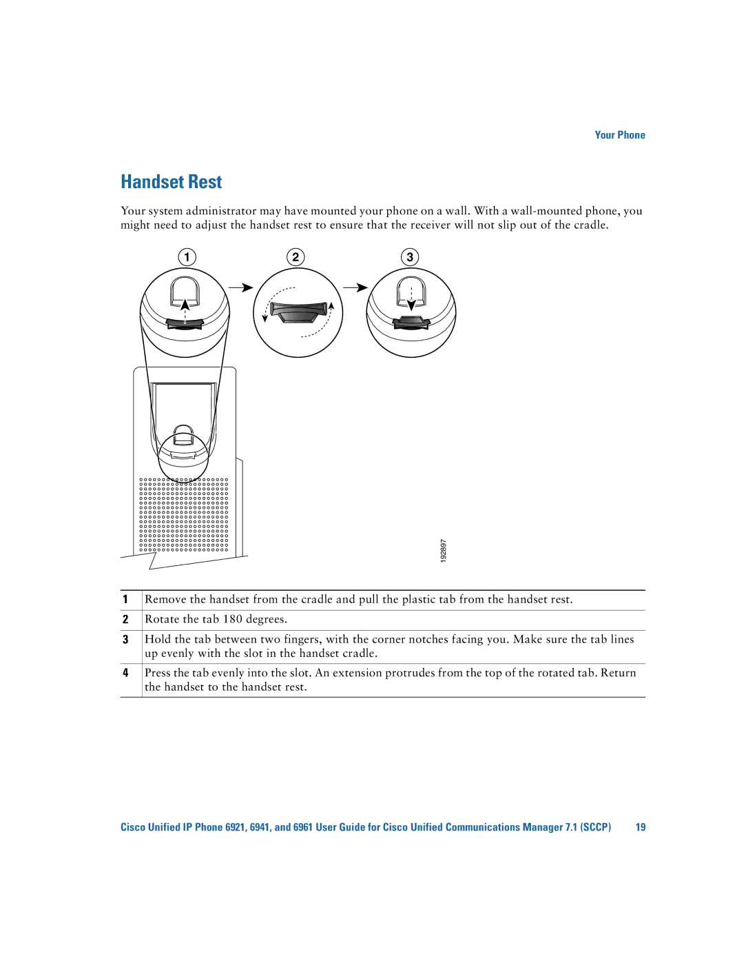 Cisco Systems 6921 manual Handset Rest 