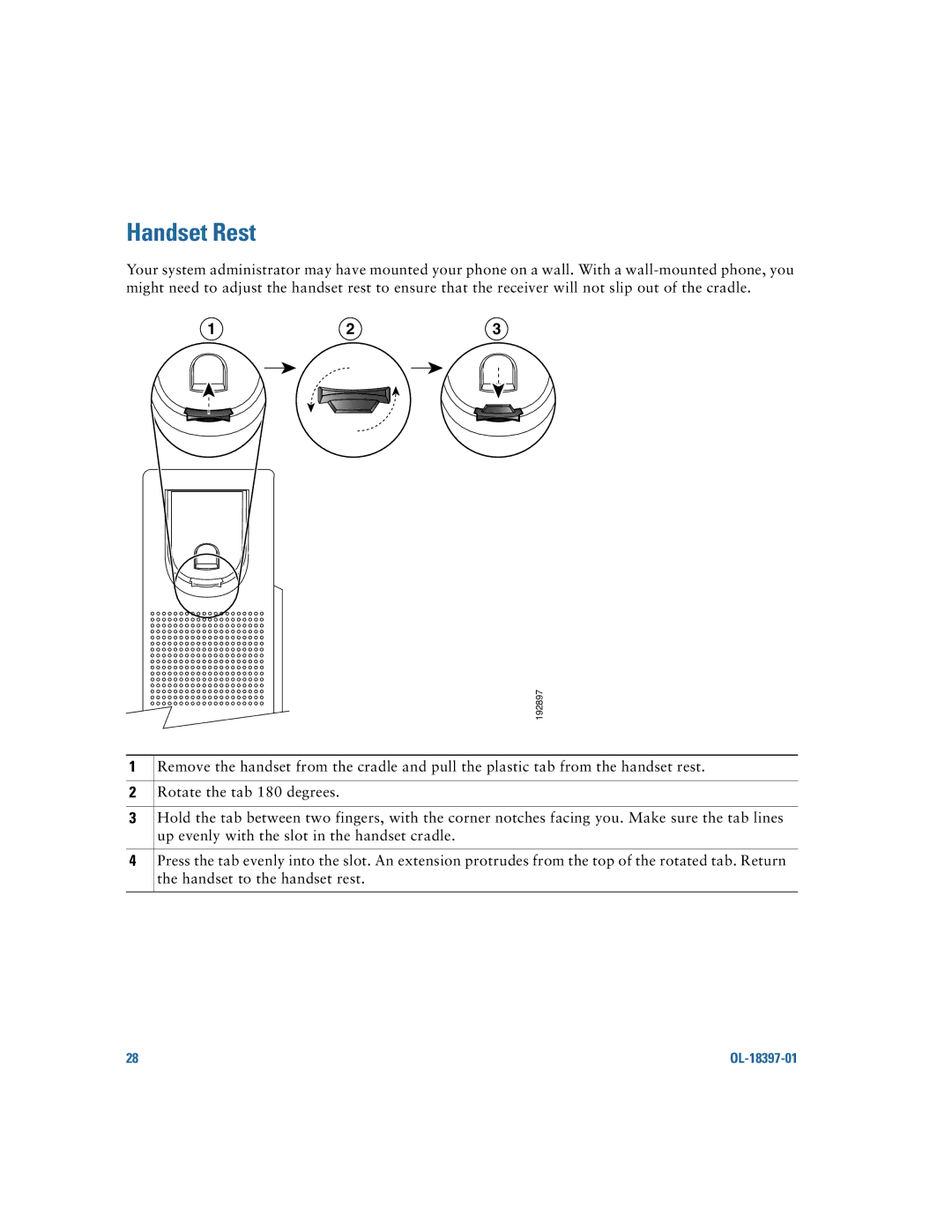 Cisco Systems 6921 manual Handset Rest 