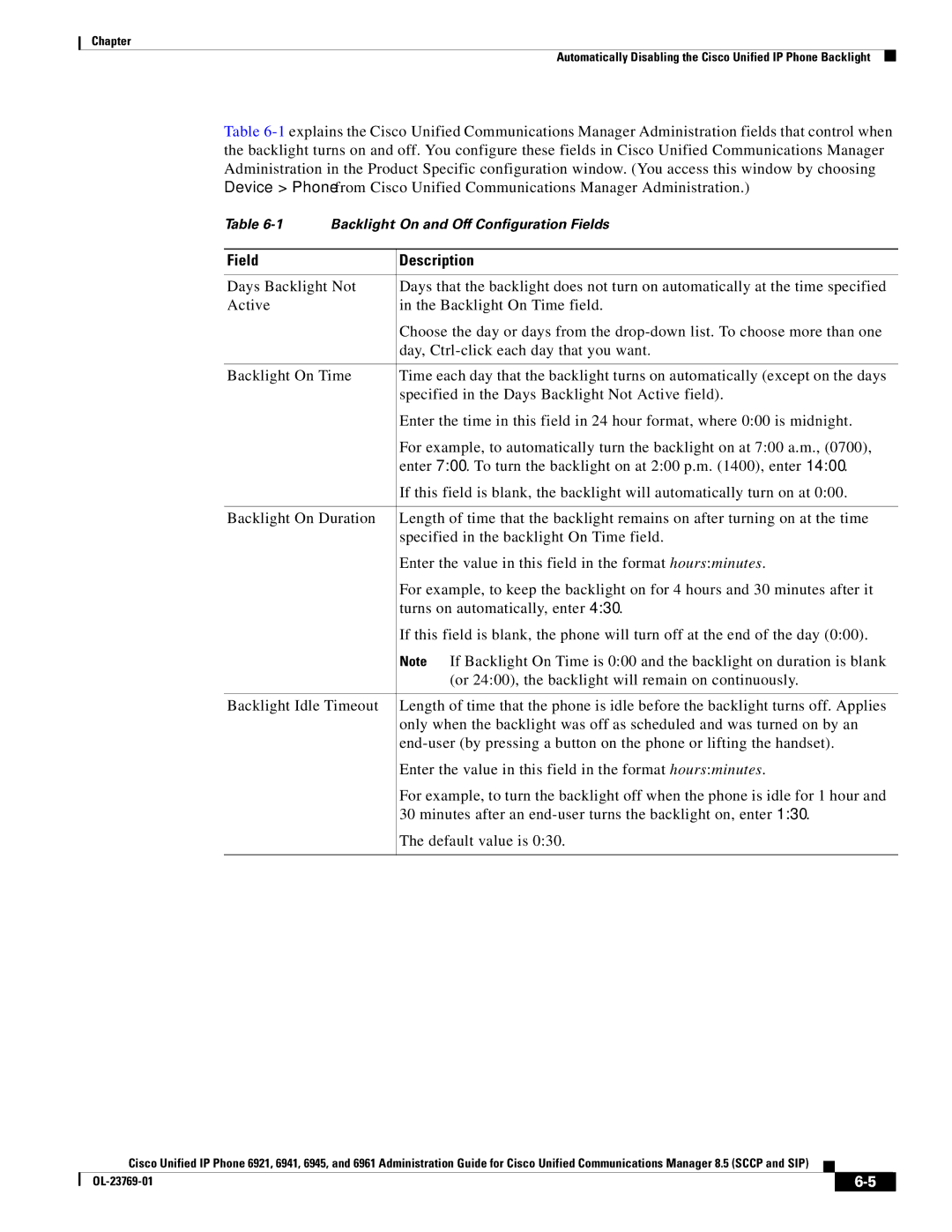 Cisco Systems 6921 manual Field Description 