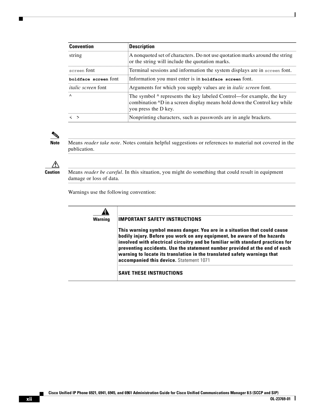 Cisco Systems 6921 manual Information you must enter is in boldface screen font, Italic screen font, You press the D key 