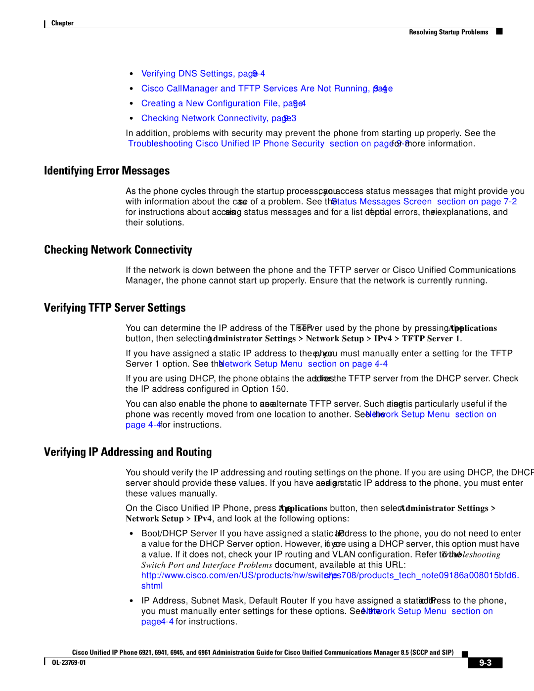 Cisco Systems 6921 manual Identifying Error Messages 