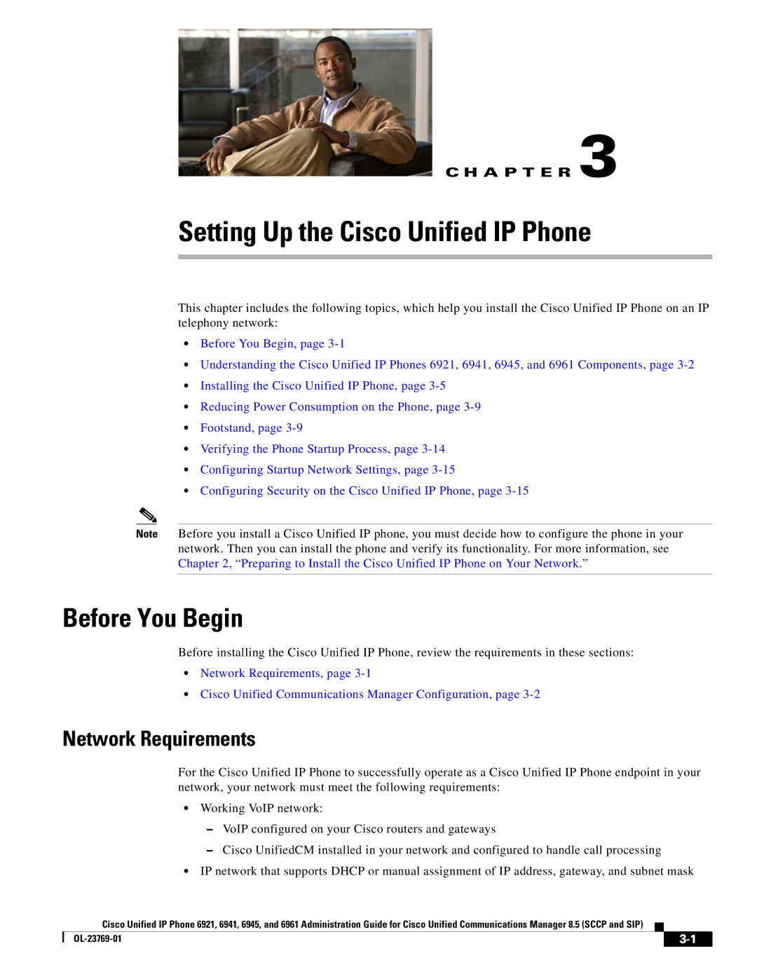 Cisco Systems 6921 manual Before You Begin, Network Requirements 