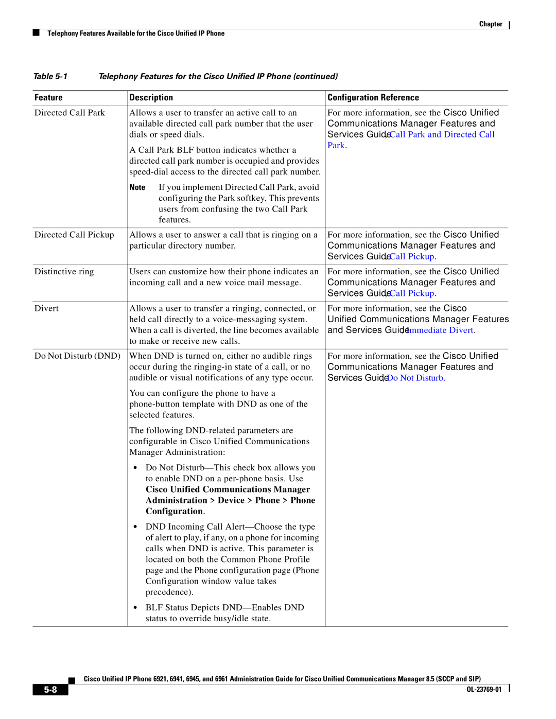 Cisco Systems 6921 manual Services Guide, Immediate Divert, Services Guide, Do Not Disturb 