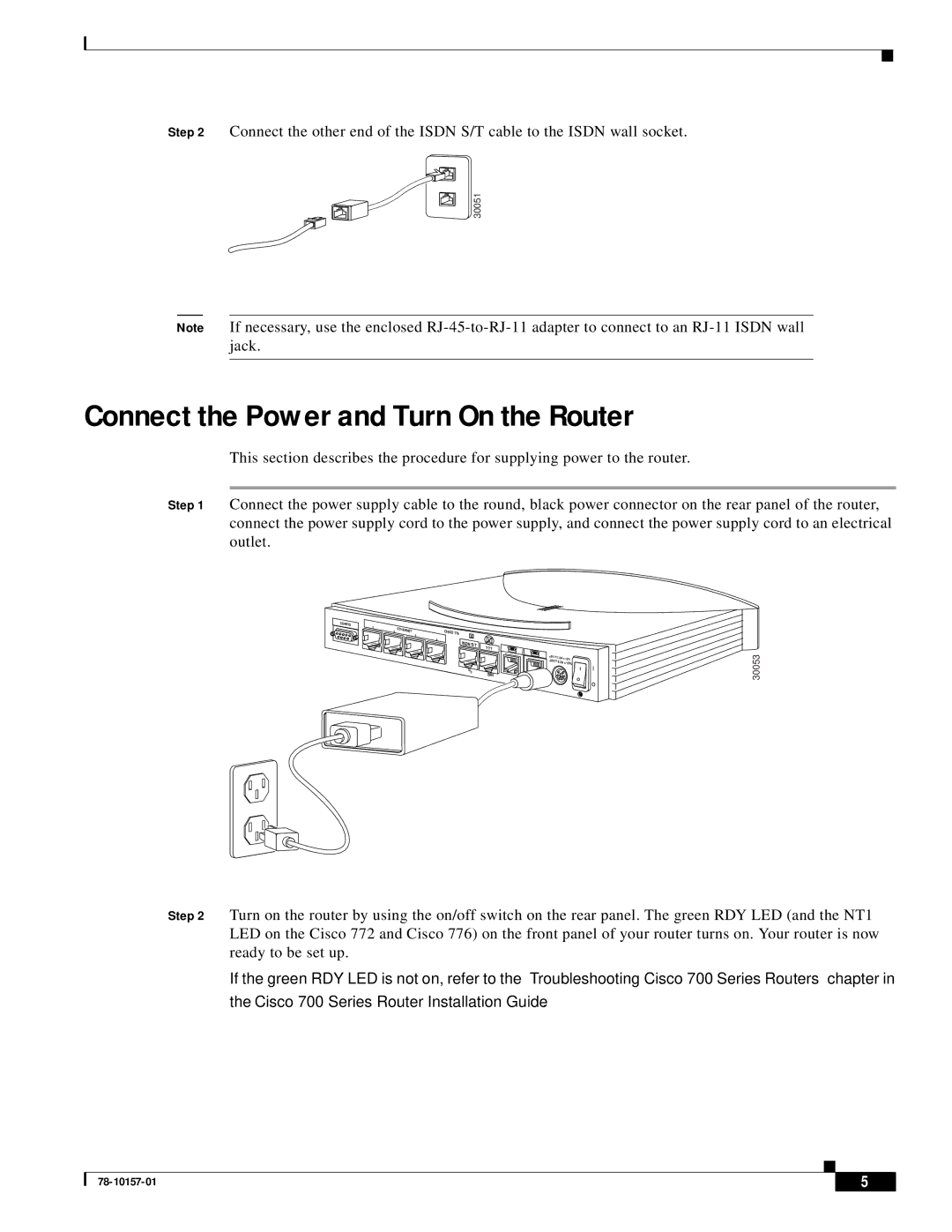 Cisco Systems 700 Series quick start Connect the Power and Turn On the Router 