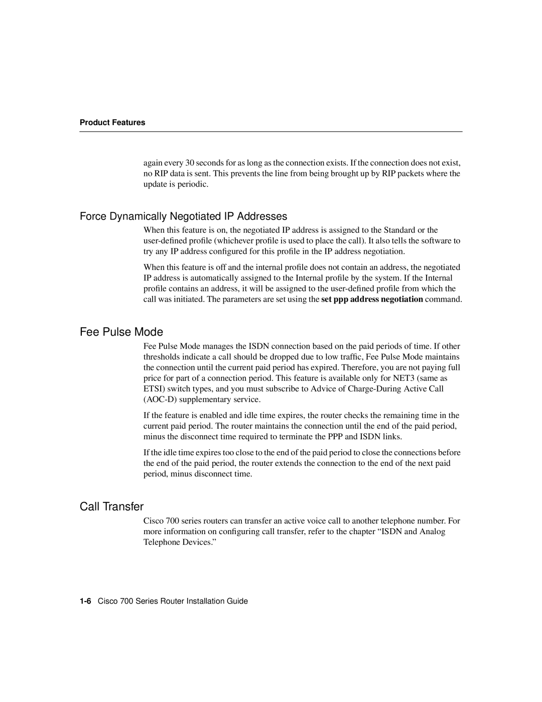 Cisco Systems 700 Series specifications Fee Pulse Mode, Call Transfer 