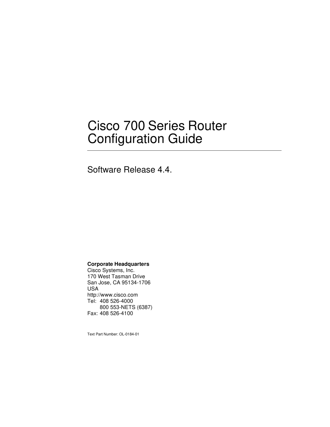 Cisco Systems manual Cisco 700 Series Router Configuration Guide 