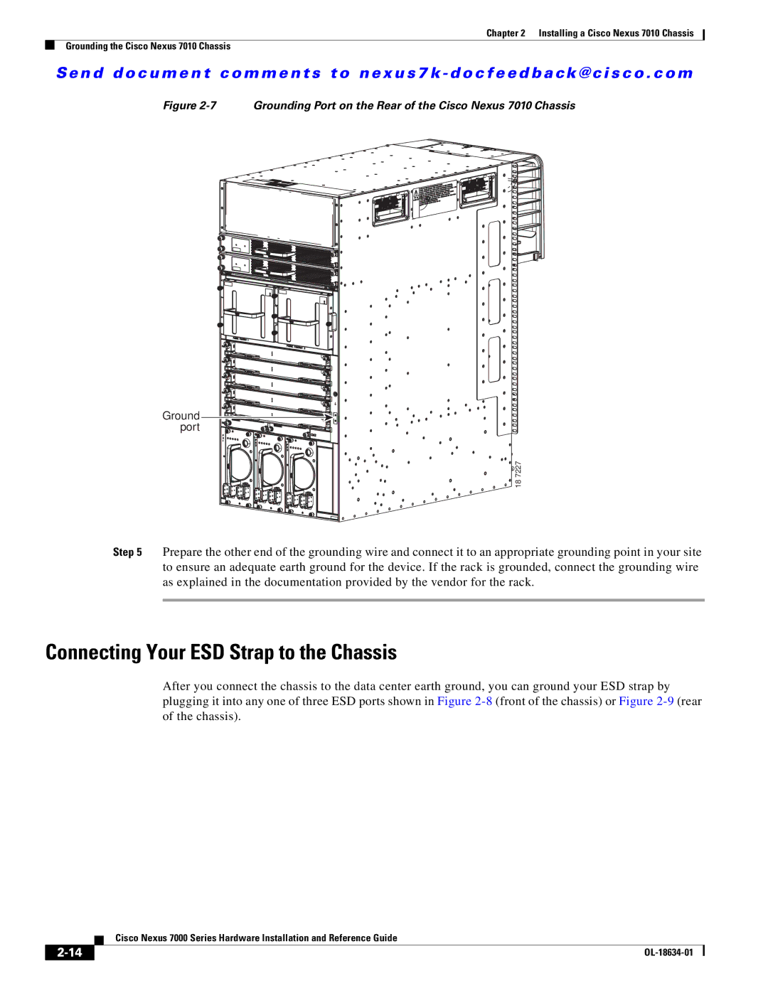 Cisco Systems UCSCPCIECSC02, 7000, N7KC7004, N7KC7018RF, N7KF248XP25E, N7KF248XT25E Connecting Your ESD Strap to the Chassis 