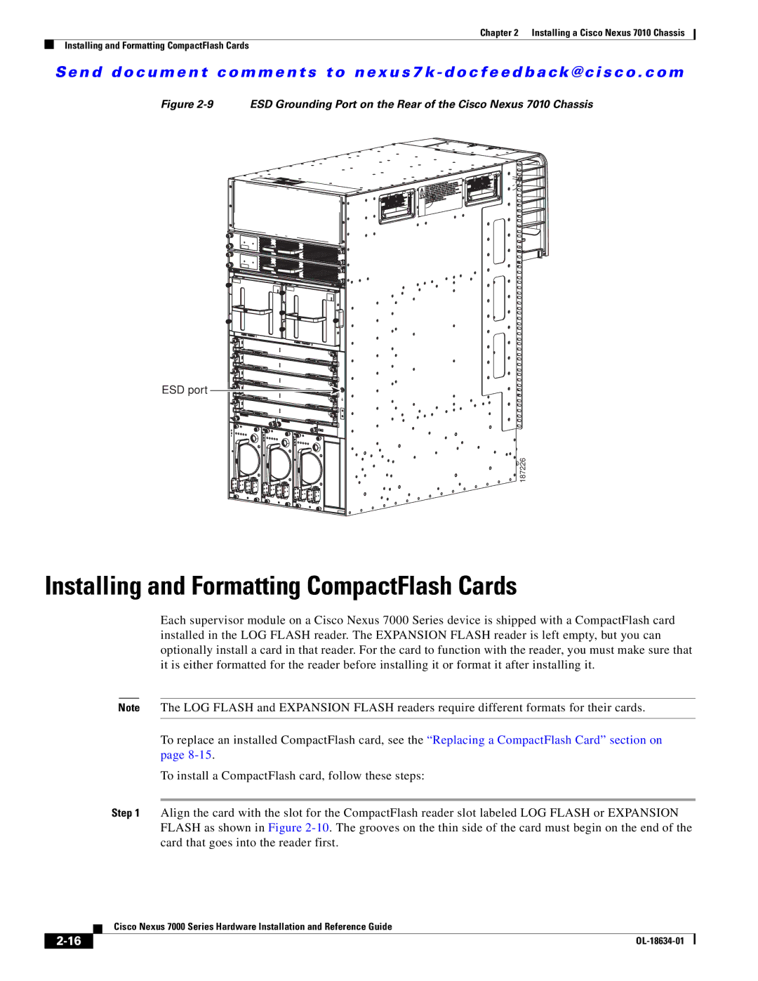 Cisco Systems N7KC7018RF, 7000, UCSCPCIECSC02, N7KF248XP25E, N7KC7004S2 manual Installing and Formatting CompactFlash Cards 