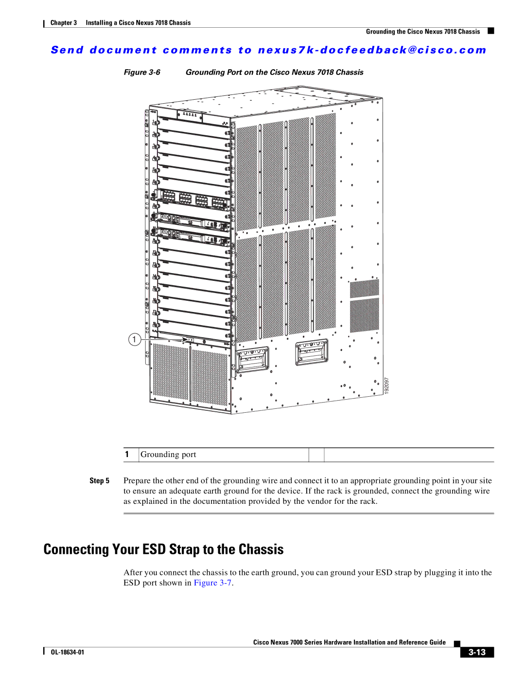 Cisco Systems 7000, UCSCPCIECSC02, N7KC7004, N7KC7018RF, N7KF248XP25E manual Grounding Port on the Cisco Nexus 7018 Chassis 