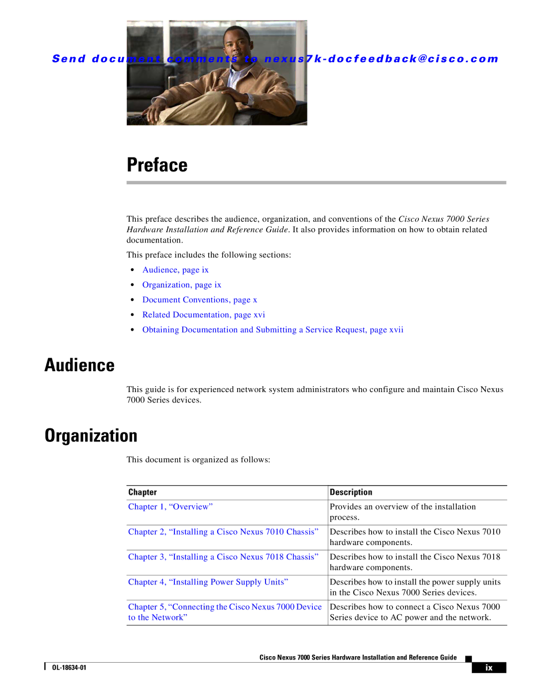 Cisco Systems 7000, UCSCPCIECSC02, N7KC7004, N7KC7018RF, N7KF248XP25E Preface, Audience, Organization, Chapter Description 