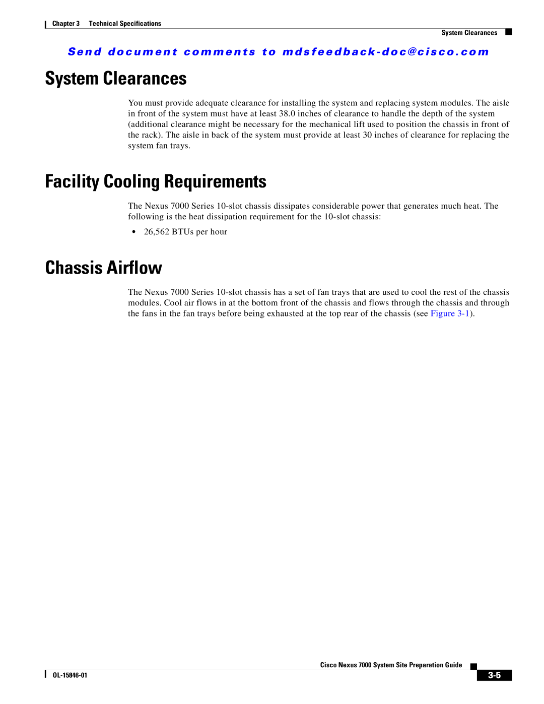 Cisco Systems 7000 manual System Clearances, Facility Cooling Requirements, Chassis Airflow 