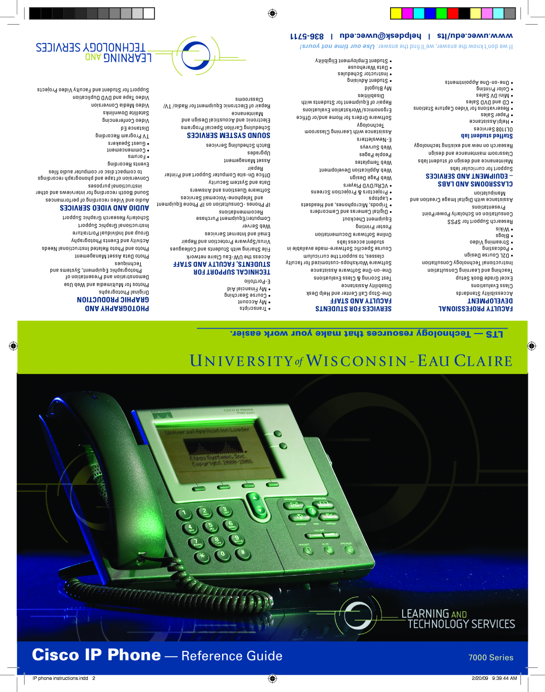 Cisco Systems 7000 manual Cisco iP Phone - Reference Guide, easier work your make that resources Technology - lTS, 5711-836 