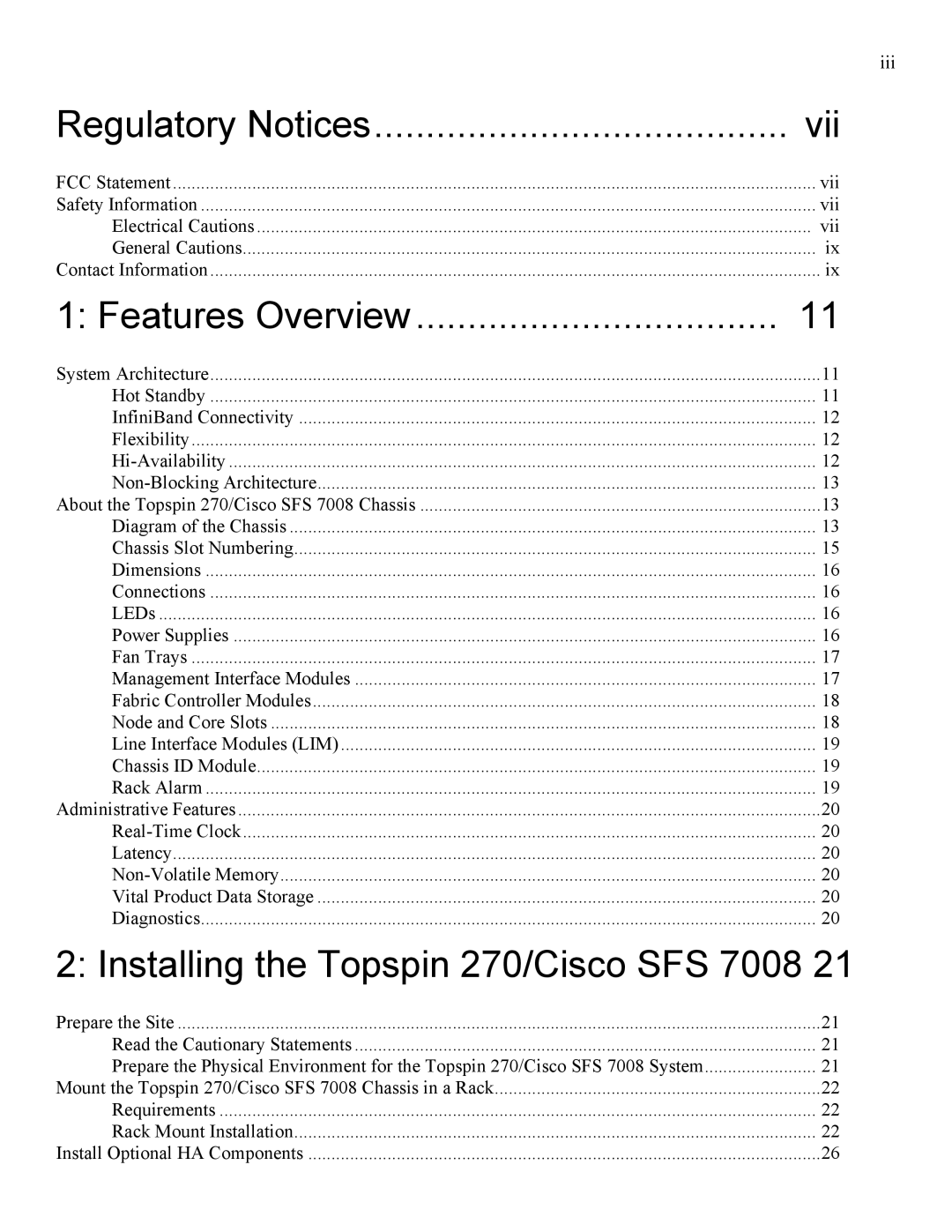 Cisco Systems 270, 7008 manual Regulatory Notices Vii 