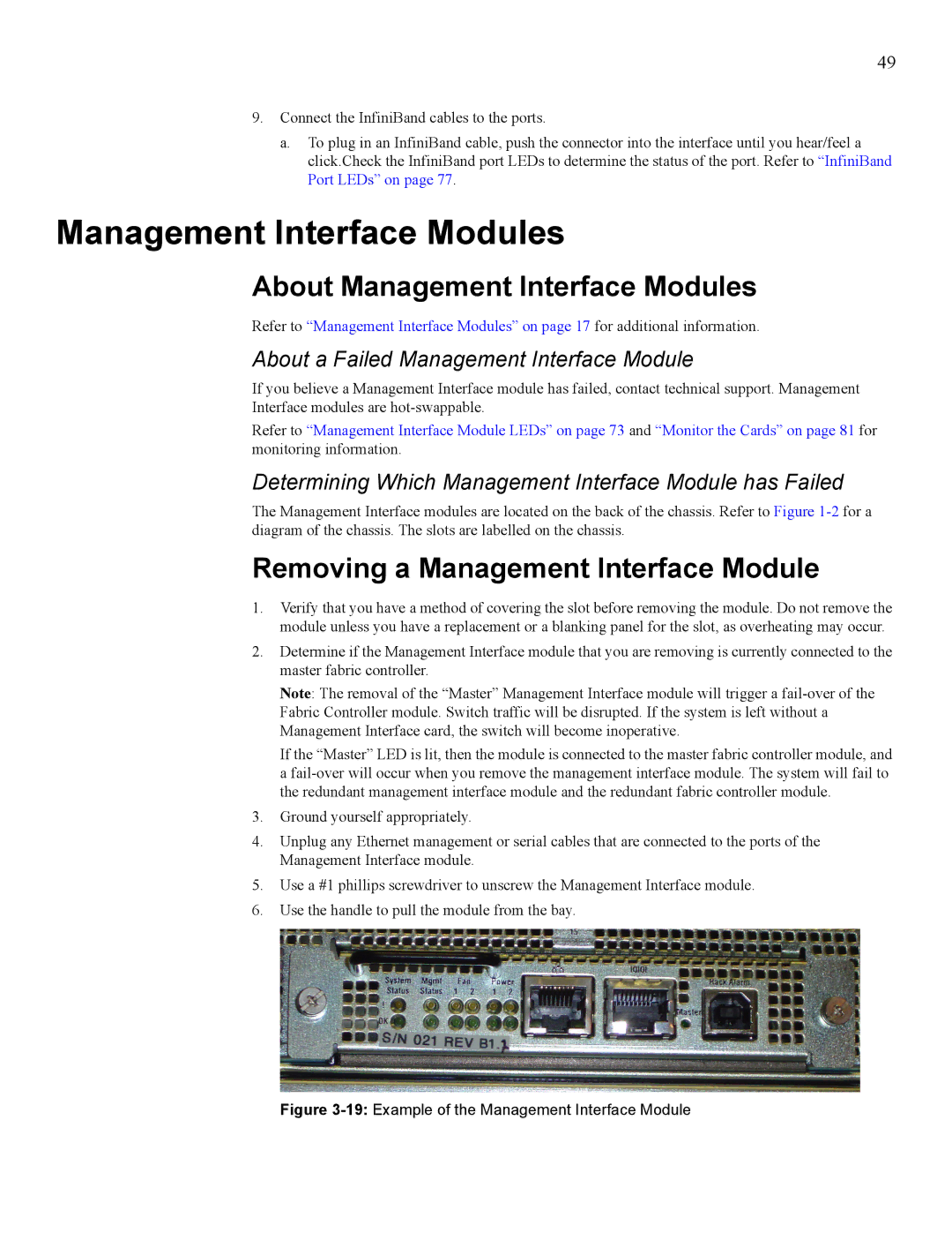 Cisco Systems 270, 7008 manual About Management Interface Modules, Removing a Management Interface Module 