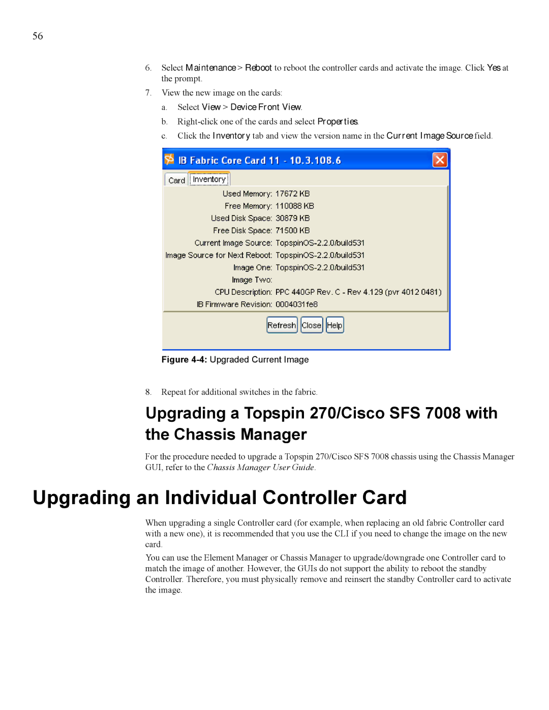 Cisco Systems 7008, 270 manual Upgrading an Individual Controller Card, Select View Device Front View 