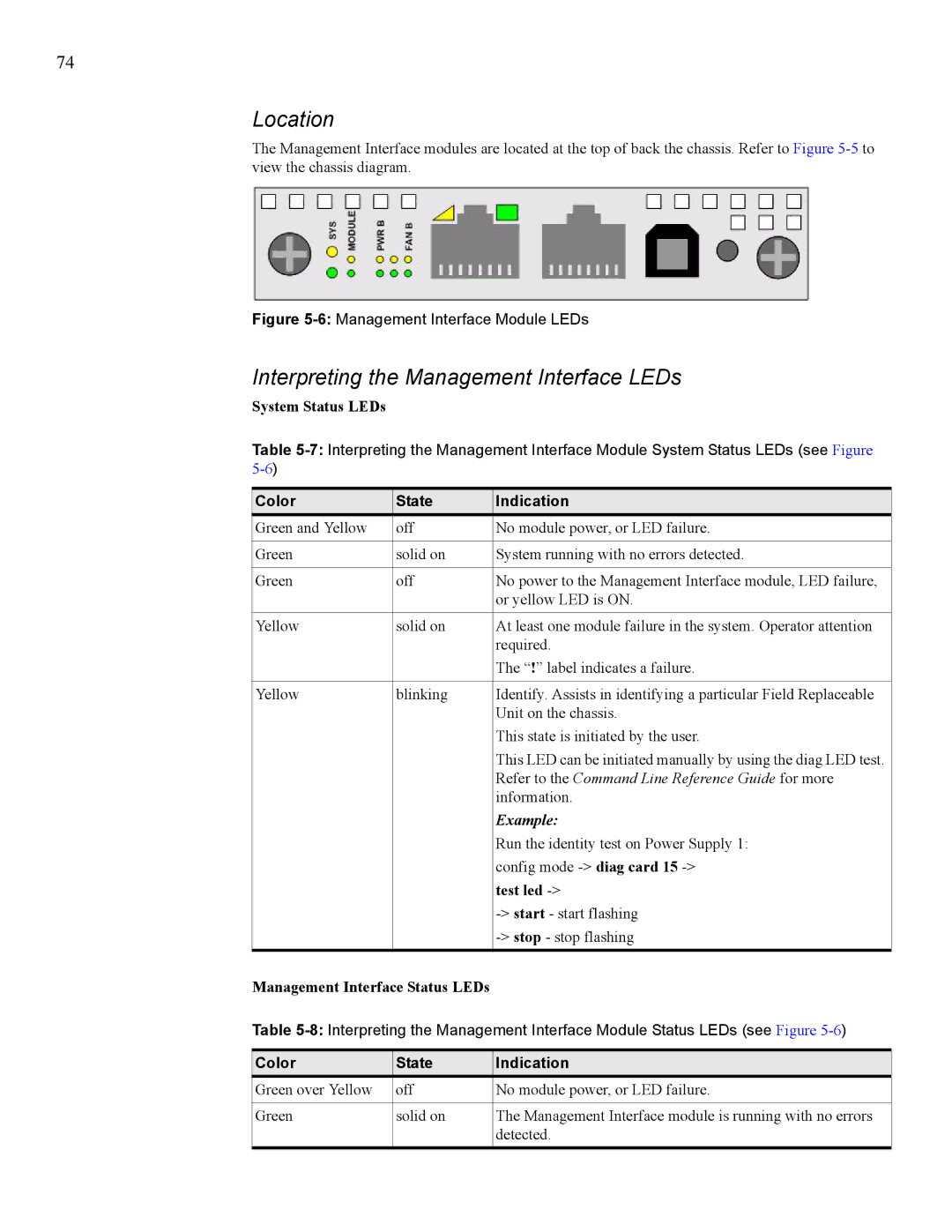 Cisco Systems 7008, 270 Interpreting the Management Interface LEDs, System Status LEDs, Management Interface Status LEDs 