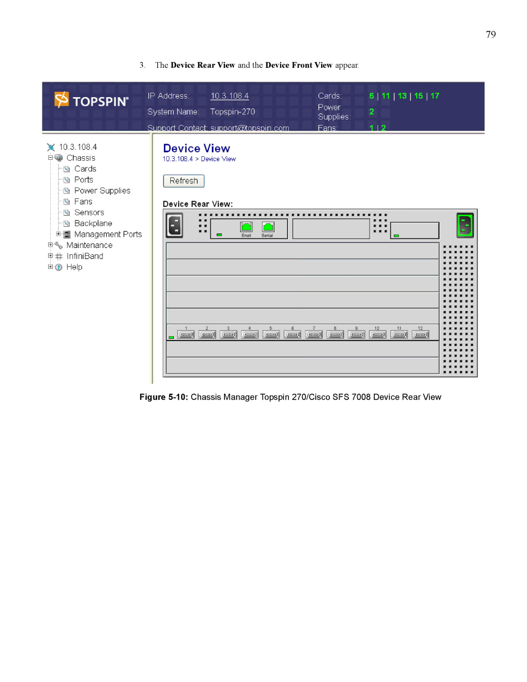 Cisco Systems 270, 7008 manual Device Rear View and the Device Front View appear 