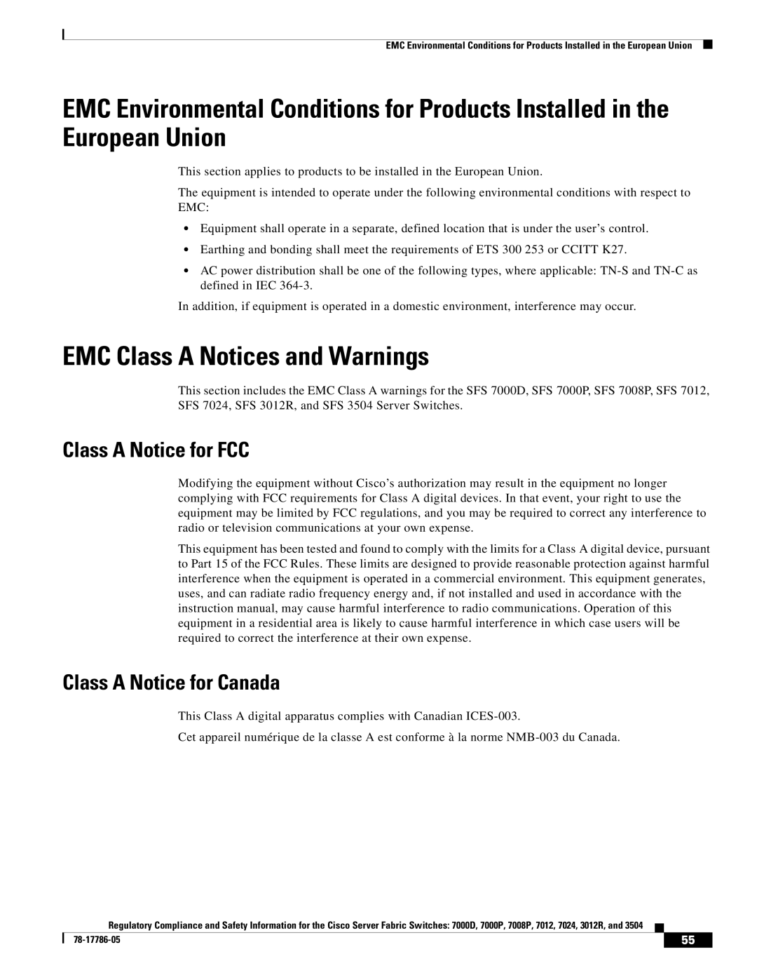 Cisco Systems 7024, 7008P, 7012 important safety instructions Class a Notice for FCC, Class a Notice for Canada 