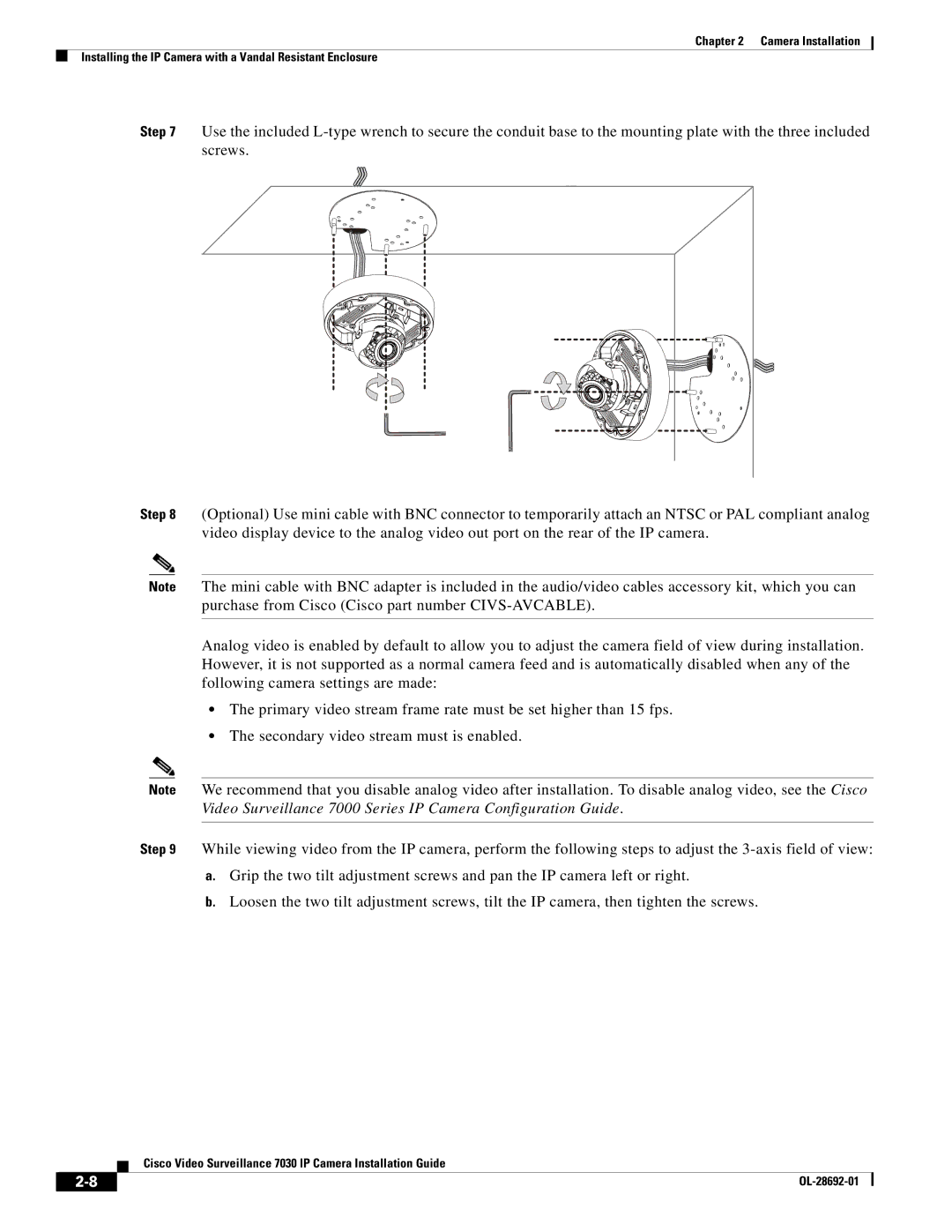 Cisco Systems manual Cisco Video Surveillance 7030 IP Camera Installation Guide 