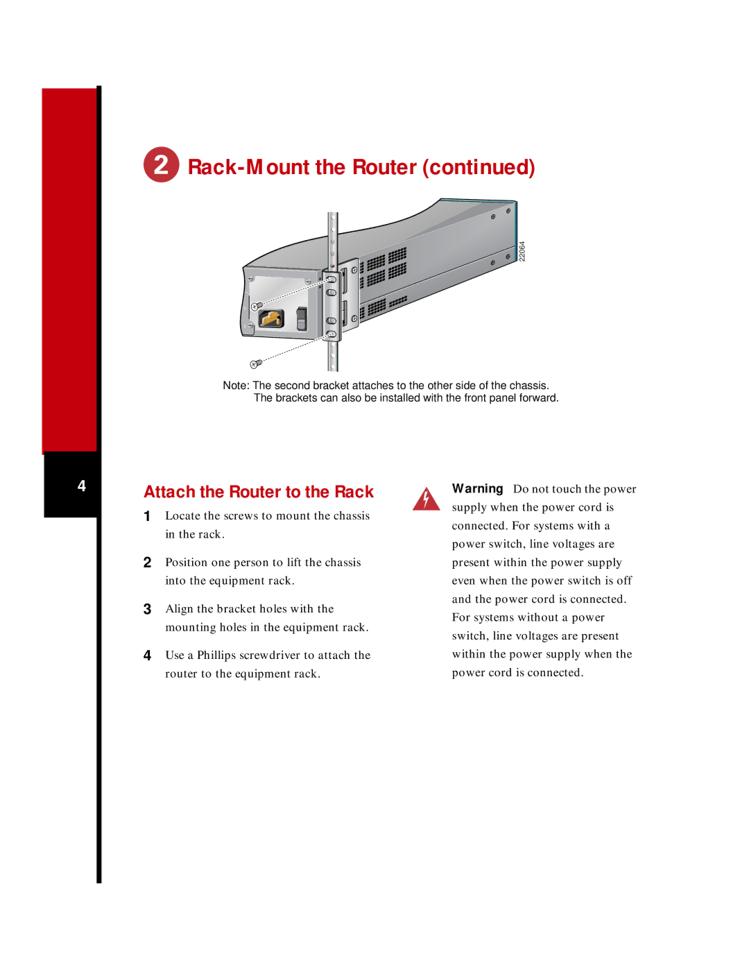 Cisco Systems 7100 Series quick start Rack-Mount the Router 