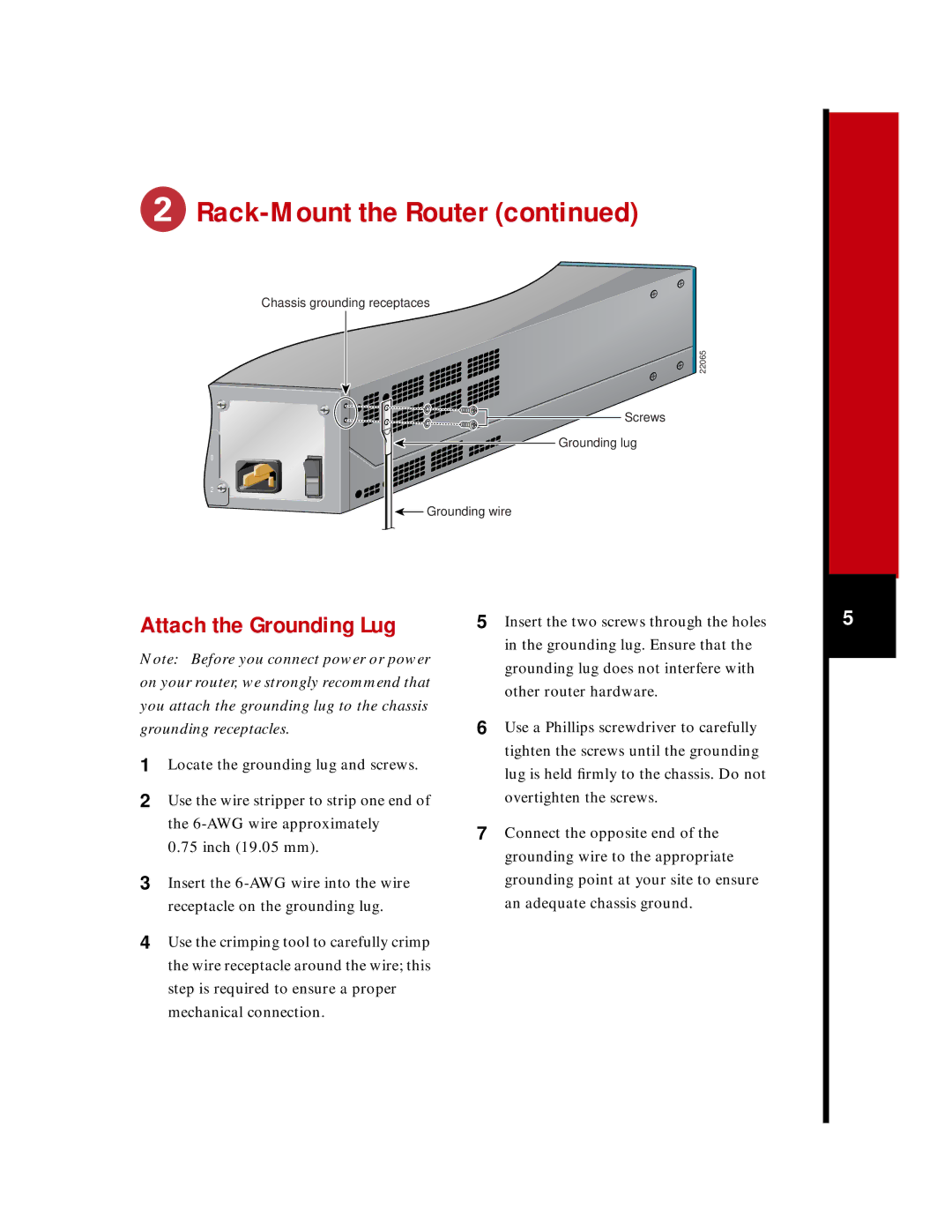 Cisco Systems 7100 Series quick start Attach the Grounding Lug 