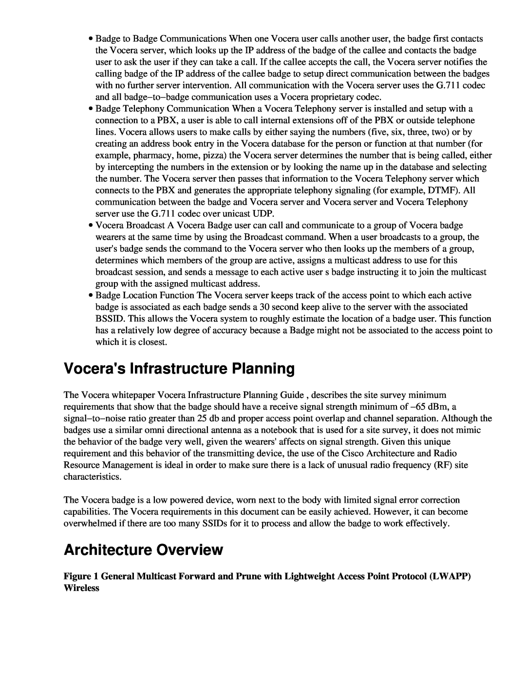 Cisco Systems 71642 manual Voceras Infrastructure Planning, Architecture Overview 