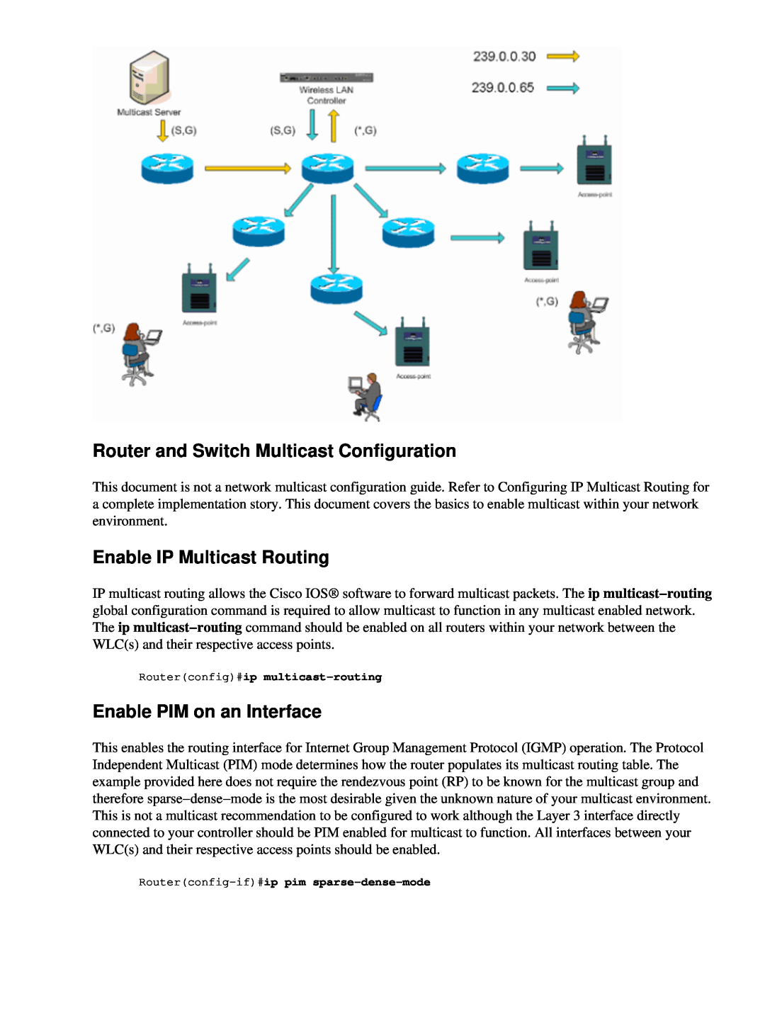 Cisco Systems 71642 Router and Switch Multicast Configuration, Enable IP Multicast Routing, Enable PIM on an Interface 