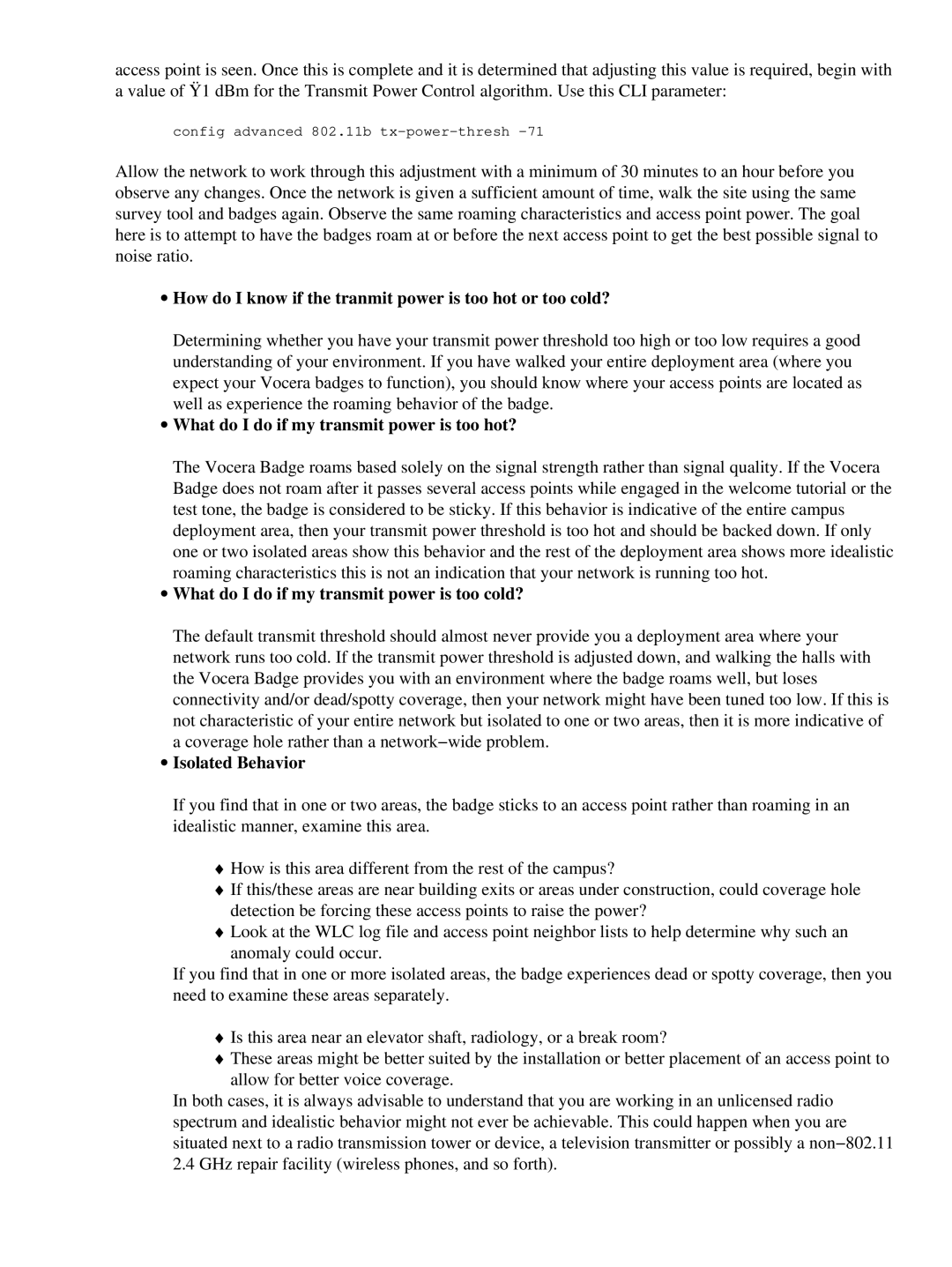 Cisco Systems 71642 manual ∙ How do I know if the tranmit power is too hot or too cold? 