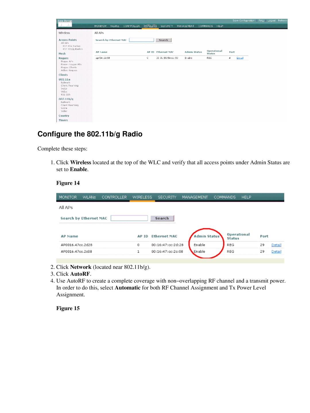 Cisco Systems 71642 manual Configure the 802.11b/g Radio 