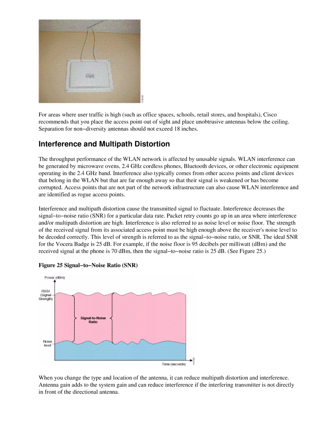 Cisco Systems 71642 manual Interference and Multipath Distortion, Signal−to−Noise Ratio SNR 