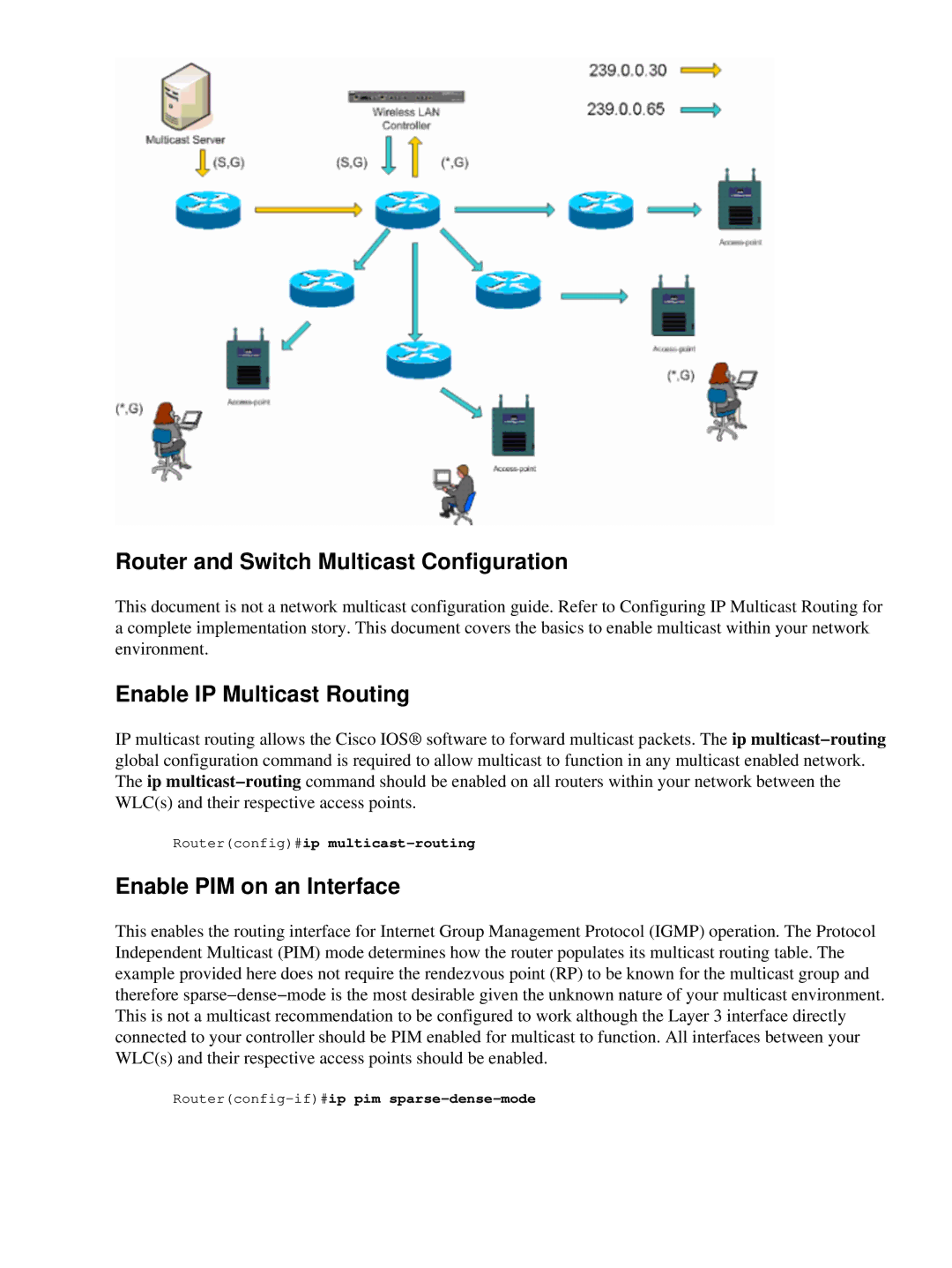 Cisco Systems 71642 Router and Switch Multicast Configuration, Enable IP Multicast Routing, Enable PIM on an Interface 