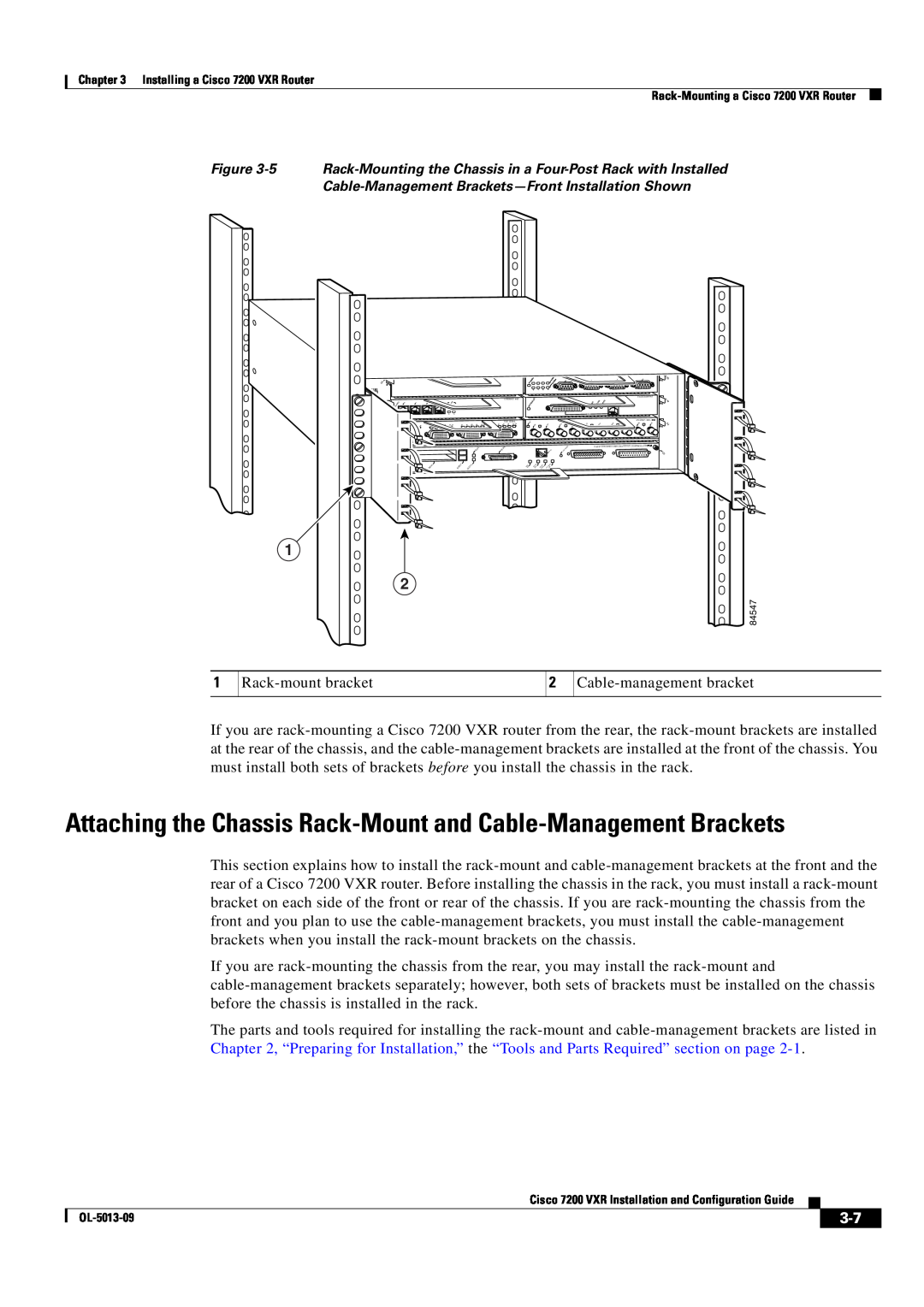 Cisco Systems 7200 VXR manual Attaching the Chassis Rack-Mount and Cable-Management Brackets, Cisco Series 