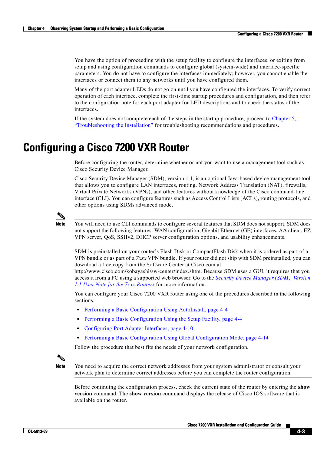 Cisco Systems manual Configuring a Cisco 7200 VXR Router, Performing a Basic Configuration Using AutoInstall, page 