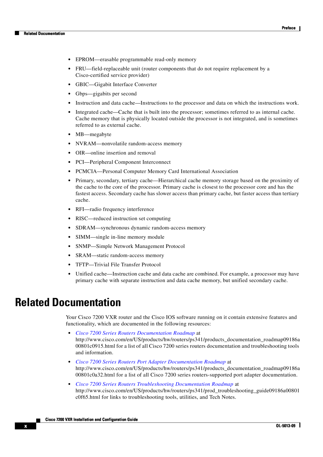 Cisco Systems 7200 VXR manual Related Documentation 