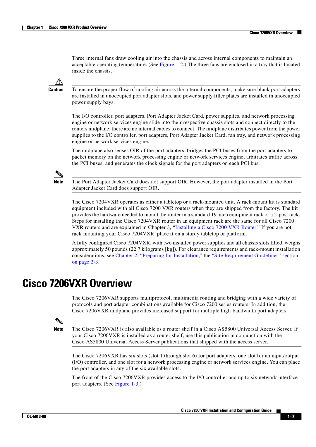 Cisco Systems manual Cisco 7200 VXR Product Overview Cisco 7206VXR Overview, OL-5013-09 